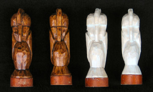 De pionnen schaakspel houtsnijwerk